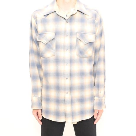 70's Pendleton Check Wool Western L/S Shirt