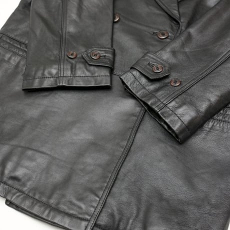 Black Lamb Leather Coat