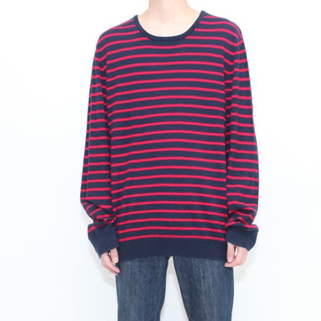 Border Cotton Kint Sweater