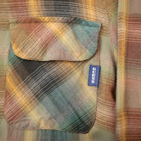80's Guess Rayon Ombre Check Shirt
