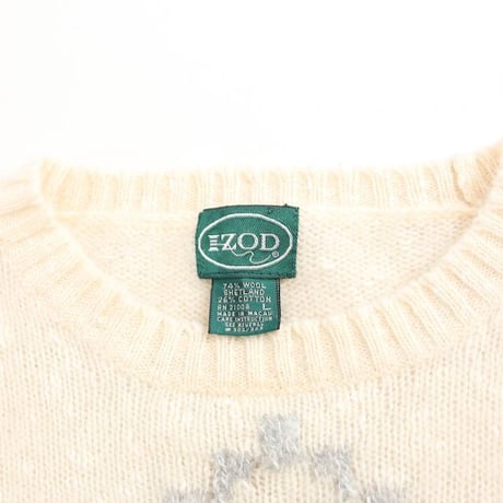IZOD Shetland Wool × Cotton Knit Sweater
