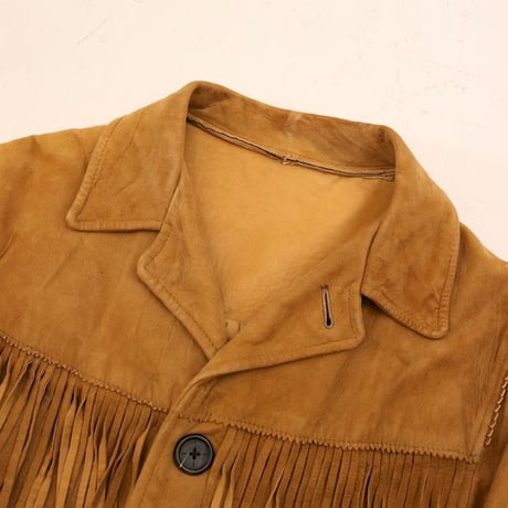 Vintage Nubuck Leather Fringe Jacket