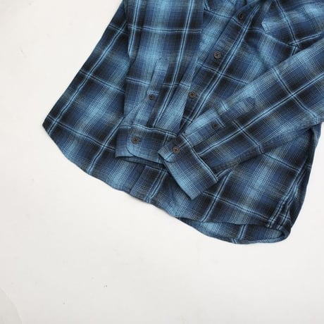 Ombre Plaid Cotton Flannel Shirt