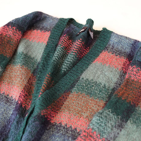 Mohair Check Knit Cardigan  