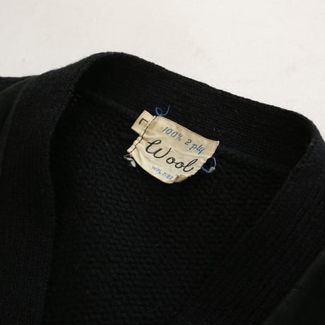Vintage Wool × Suede Leather Checkerboard Design Cardigan