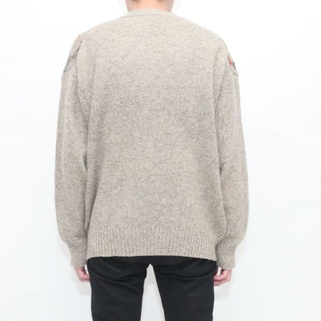 Argyle Pattern Wool Knit Cardigan MADE IN IRELAND