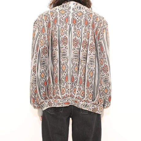 Pleats Design Lame Knit Cardigan