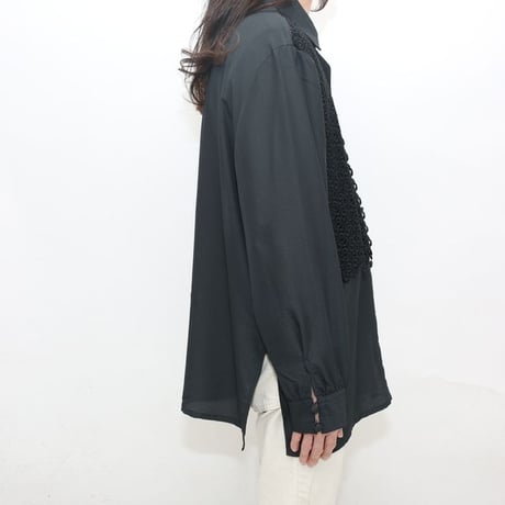 Layered Design Black Shirt