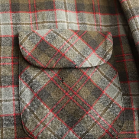 60s Pendleton Wool Plaid Loop Shirt