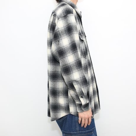 Pendleton Ombre Plaid Wool Shirt "Black×White"