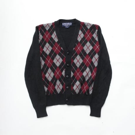 Argyle Pattern Knit Cardigan