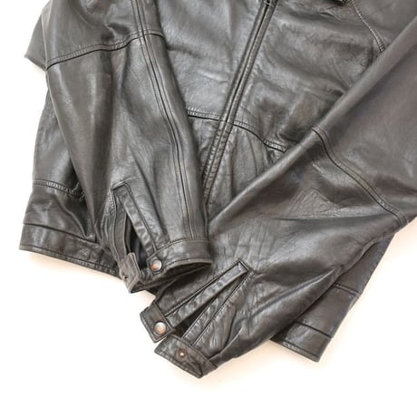 Black Lamb Leather Jacket Loose Silhouette
