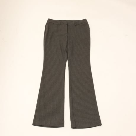 Stripe Pattern Flared Slacks