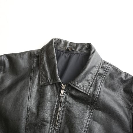 Black Rib Leather Jacket