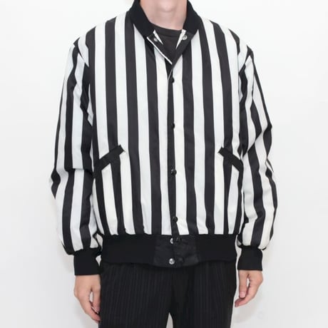 Black × White Stripe Nylon Jacket