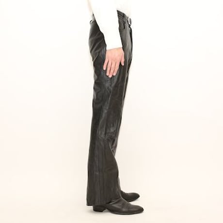 Black Leather Flared Pants