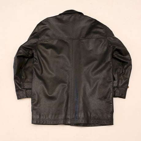 Domon Black Leather Coat