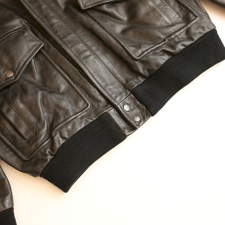 All Black G-1 Type Flight Leather Jacket