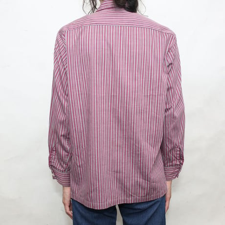 Open Collar Stripe Shirt