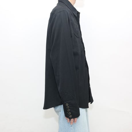 Black Embroidery Western Shirt