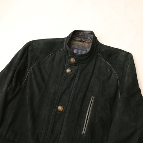 Black Nubuck Leather Coat