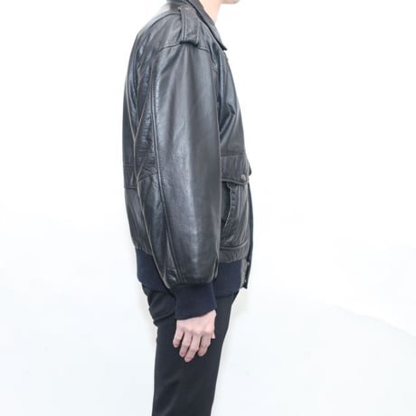 A-2 Type Black Leather Jacket