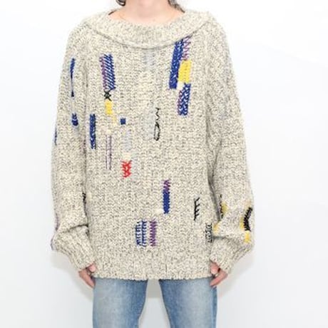 Vintage Design Wool Knit Sweater