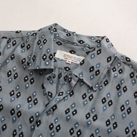 Vintage Patterned Open Collar Silk S/S Shirt