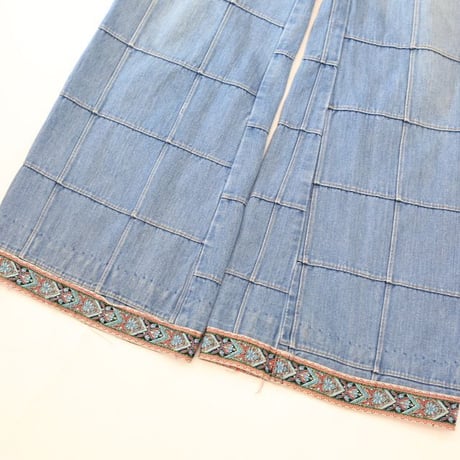 Patchwork Flared Denim Pants
