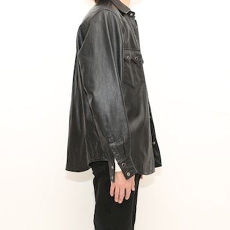 Black Leather Western Shirt