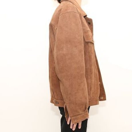 Vintage Suede Leather Trucker Jacket
