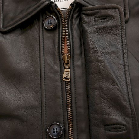 Hathaway Black Leather Coat