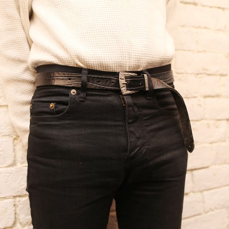 Embossed Leather Western Belt