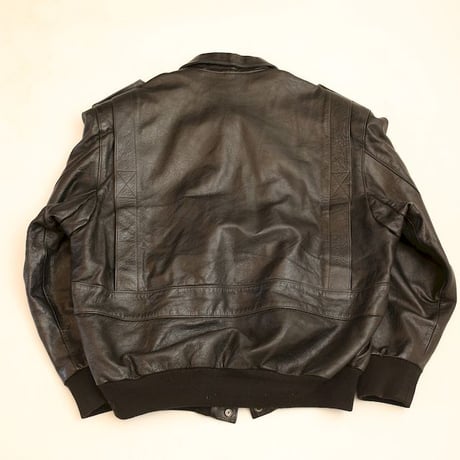 All Black A-2 Type Flight Leather Jacket