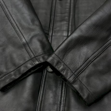 Black Lamb Leather Coat