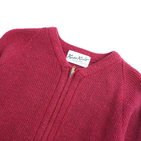 60's Kaso Knit Zip-up Wool Knit Cardigan