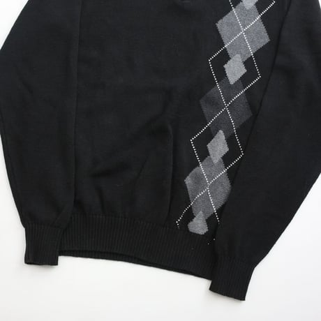 Half Zip Cotton Knit Sweater