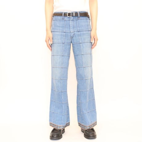 Patchwork Flared Denim Pants