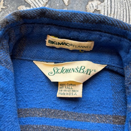 St. John's Bay × BIG MAC Cotton Heavy Flannel Shirt MADE IN USA