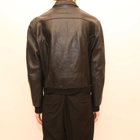 Black Rib Leather Jacket