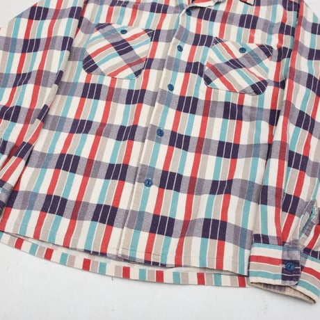 Plaid Print Flannel Open Collared Shirt