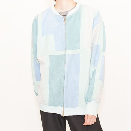 Pale Tone Patchwork Leather Jacket