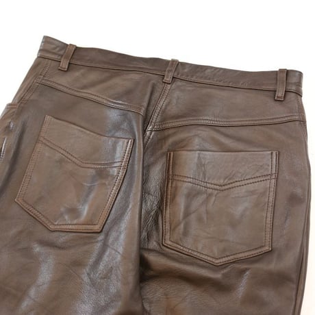 Brown Leather Pants Slim Fit MADE IN GREAT BRITAIN