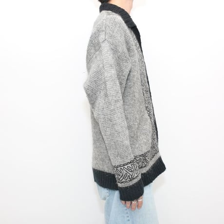 Mohair Blend Wool Knit Cardigan