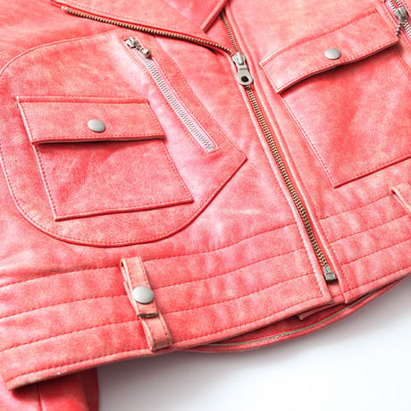 ライダース オレンジ レザージャケット Vintage Leather Jacket