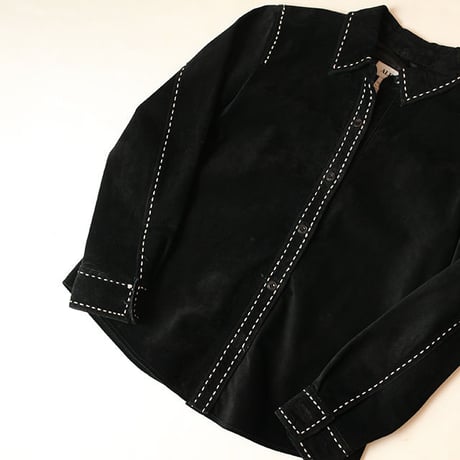 Black Suede Shirt Jacket