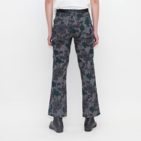 Flower Pattern Boots-Cut Pants