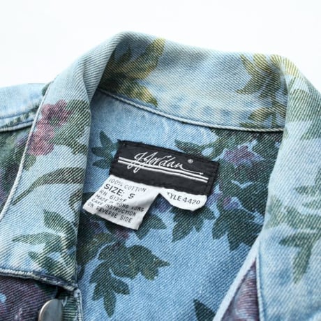 Flower Pattern Denim Trucker Jacket