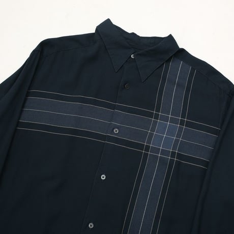 Cross Pattern Rayon L/S Shirt