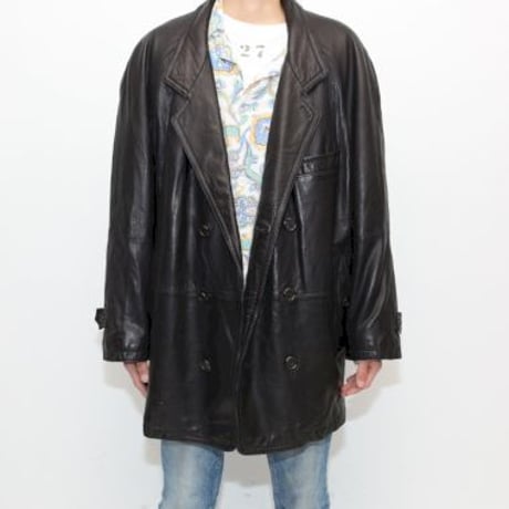 Black Lamb Leather Coat